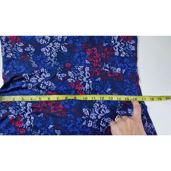 Columbia Womens red white blue floral omni freeze golf performance midi dress M - Picture 9 of 9